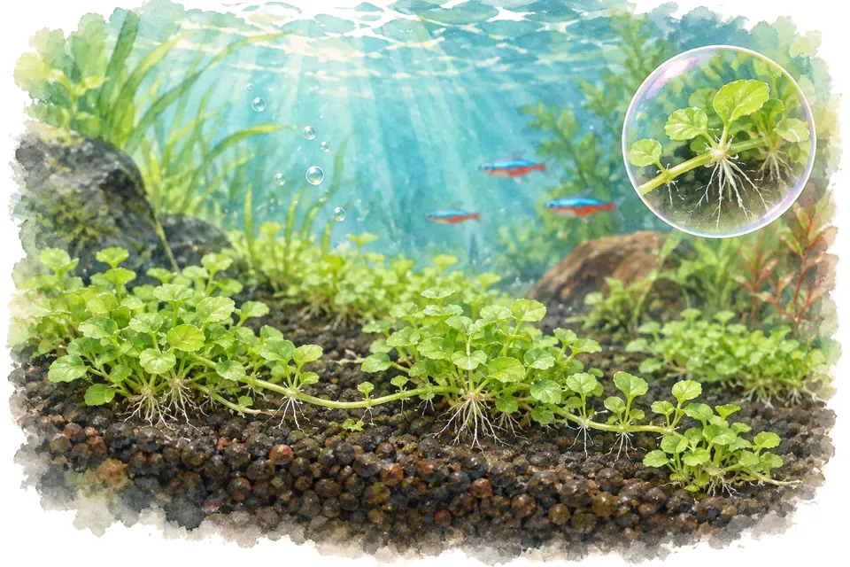 Planche aquarelle : plantation des gazonnantes : préparer un tapis végétal.