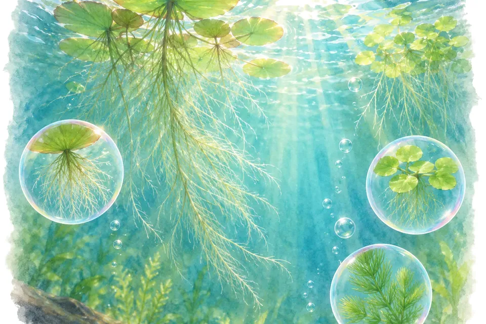 Planche aquarelle : Les plantes flottantes (pour débuter).