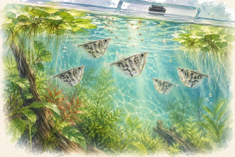 Planche aquarelle : poisson-hachette marbré : sécuriser la surface.