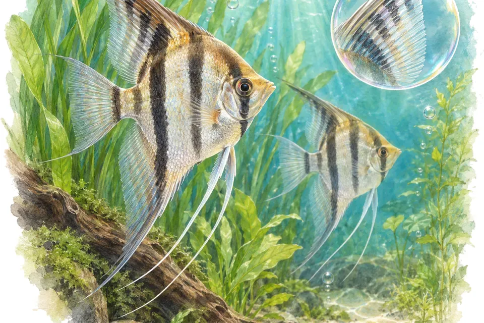Planche aquarelle : Le scalaire (niveau expert).