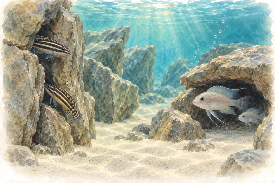 Planche aquarelle : Tanganyika rocheux : penser les territoires.