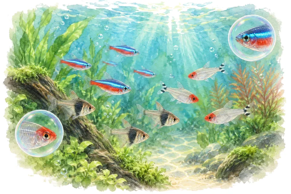 Planche aquarelle : Les tétras (pour débuter).