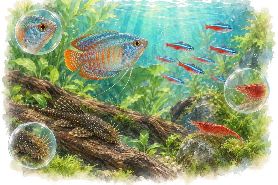 Planche aquarelle du test : Quel habitant d'Aquanoo serait votre mascotte ?.