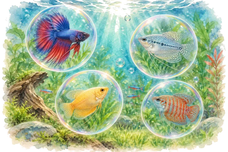 Planche aquarelle : Gourami ou combattant : quel labyrinthidé êtes-vous ?.