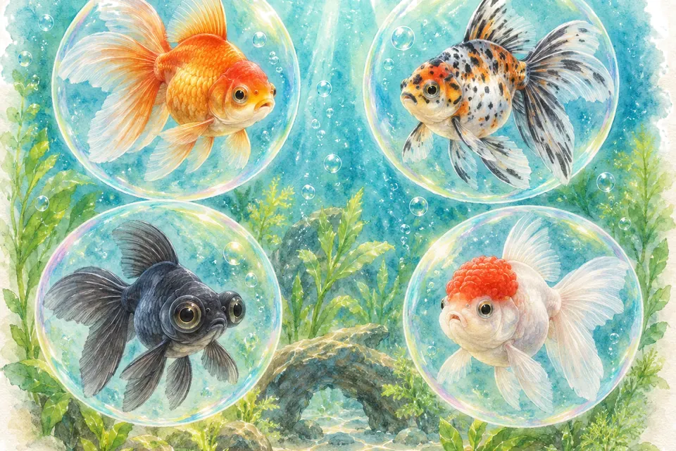 Planche aquarelle : Quelle variété de poisson rouge êtes-vous ?.