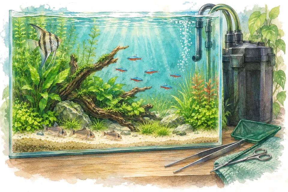 Illustration aquarelle : Quel est votre profil de dépense en aquariophilie ?
