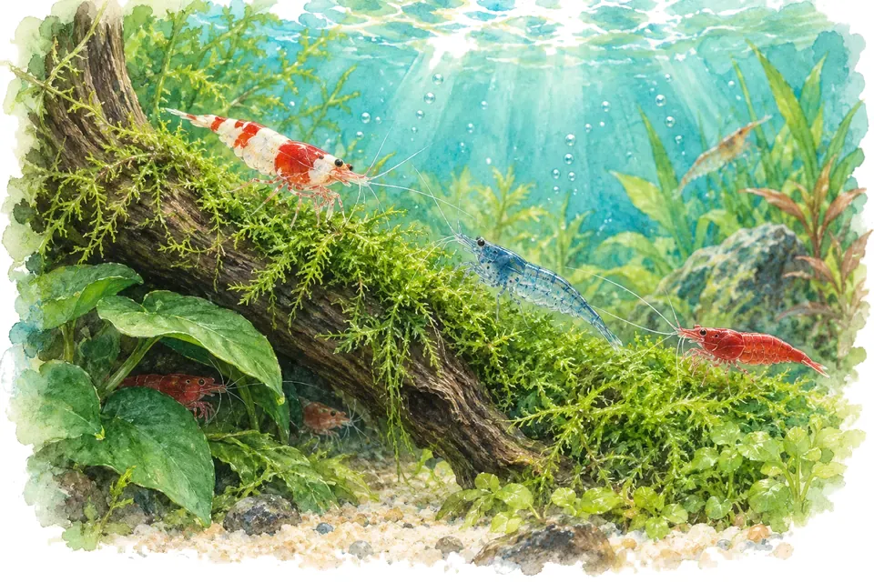 Illustration aquarelle : Quel amateur de crevettes d’aquarium seriez-vous ?