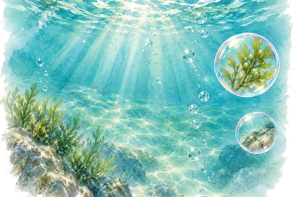 Planche aquarelle : l'oxygène dans l'aquarium.